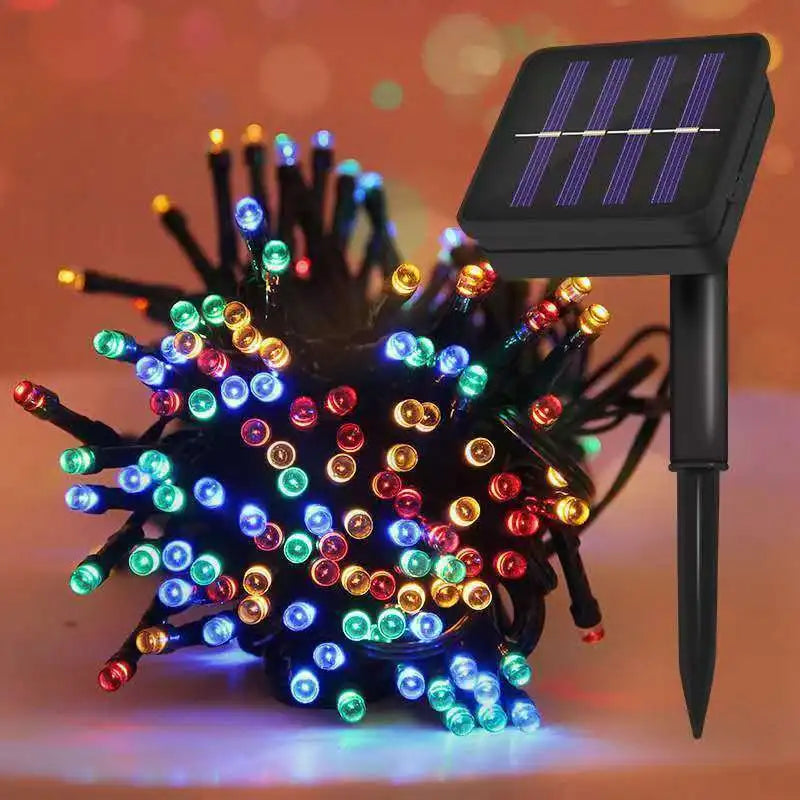 Solar LED Christmas String Lights – 8 Modes Waterproof Outdoor Fairy Lights