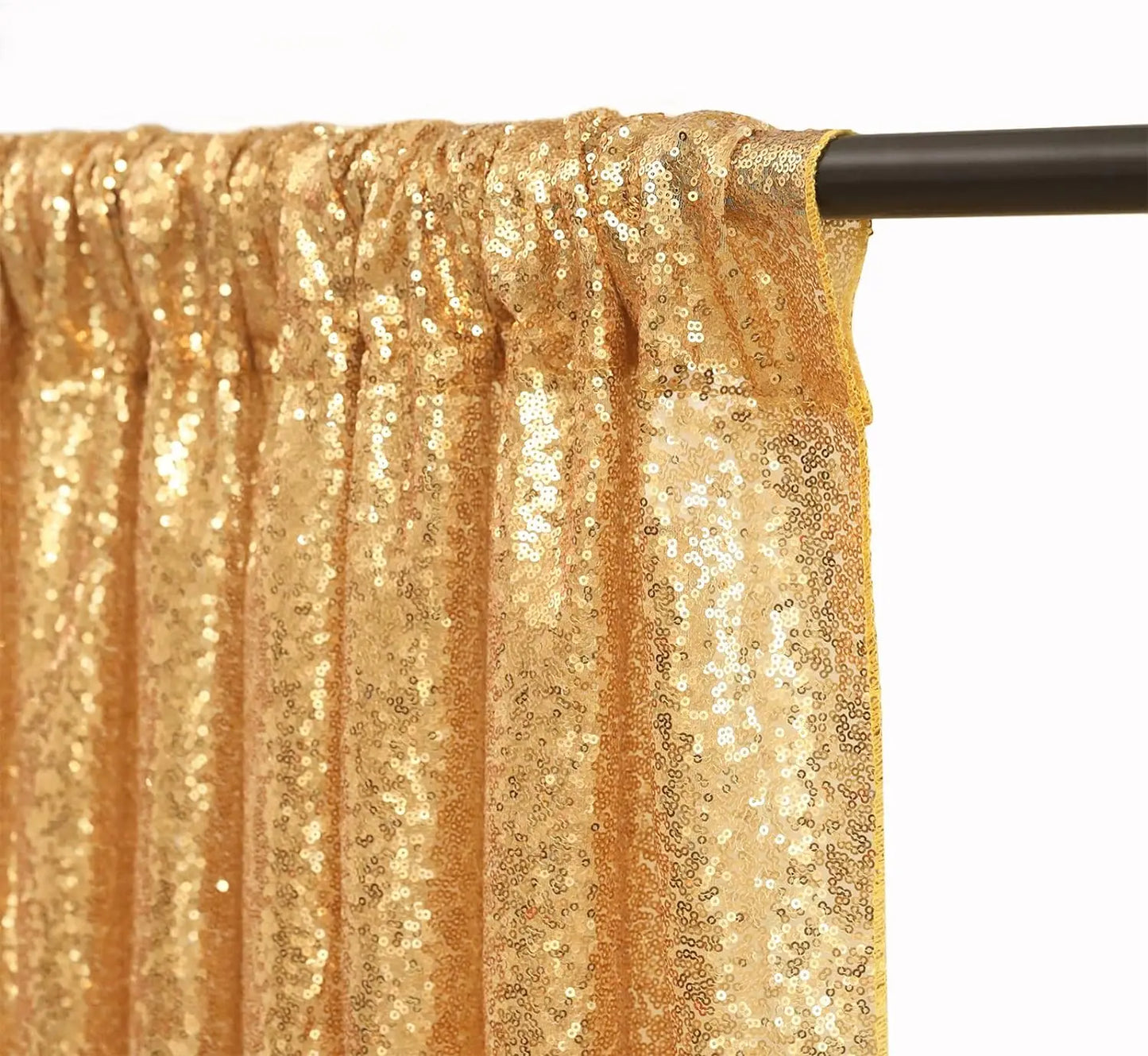 4-Pack Gold Sequin Backdrop Curtains – 2×8FT Glitter Fabric Panels for Parties & Weddings