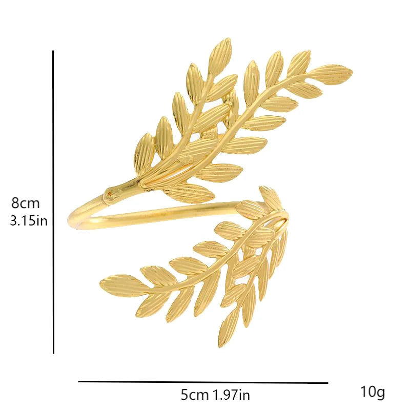 6Pcs Gold Wheat Napkin Rings Metal Leaf Napkin Holder