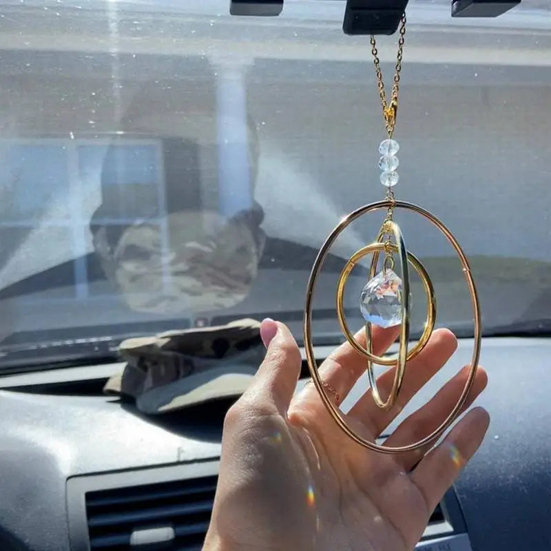 Crystal Moon Suncatcher – Hanging Rainbow Prism Wind Chime