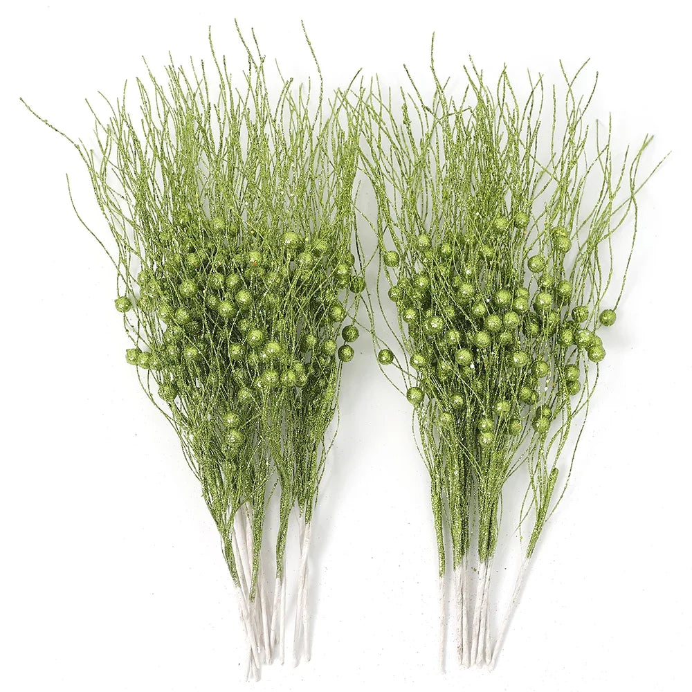 5Pcs Glitter Foam Berry Christmas Bouquet – Festive Artificial Floral Decoration